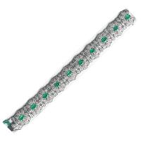 White Gold Diamond Emerald Bracelet-54