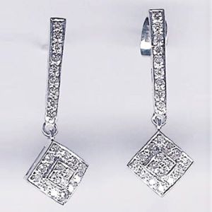 White Gold Earrings- Wge-105