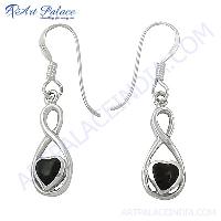 Fashionable Inlay Silver Hook Earrings