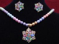 CNP - 333A Artificial Multicolour Pearl Necklace Set