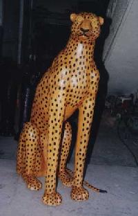 Leather Leopard Statue