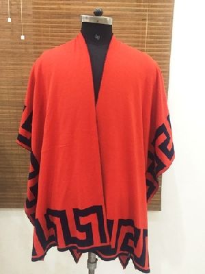 Ladies Flat Knitted Poncho