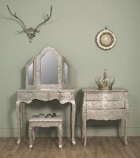 white metal furniture