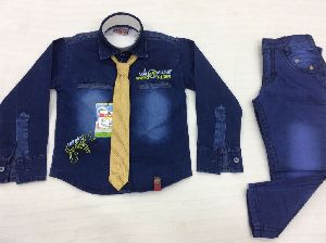 fancy denim full suit