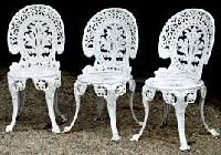 white metal furniture