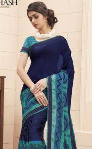 Sbw9128-Mn Subhash Tumhari Sulu Designer Blue Georgette Saree