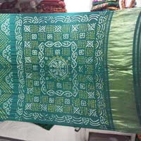 Bandhani Sarees Gaji Green