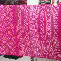 Bandhani Sarees Gaji Pink