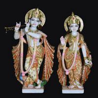 radha krishna crystal statues