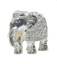 silver plated elephant statues