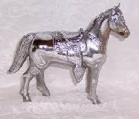 silver plated horse statues