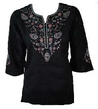 Black Back Embroidered Top