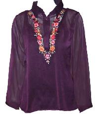 Purple Embroidery Top