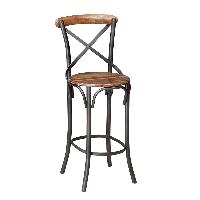 Iron Pipe Bar Chair with Cross Back