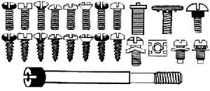 SLOTTED MACHINE SCREWS, CAPTIVE SCREWS AND PROJECTION BOLT