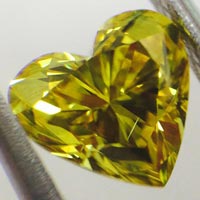 Heart Shaped Vivid Yellow Diamond