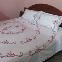 Hand Embroidery 3 Cut Work Bed Cover