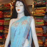 Designer Handmade Stone Work Georgette Blue Saree