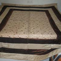 Designer Heavy Embroidered Pakistani Bed Cover King Size Cream Colour