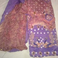 Designer Purple Embroidered Cotton Sanganeri Printed Punjabi Suits