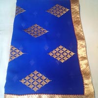 Fancy zari border work party wear saree