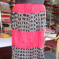 Pink Sanganeri printed Cotton Skirt