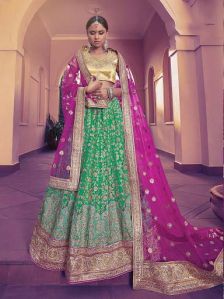 Adroid Sea Green Net Lehenga Choli