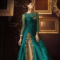 Baronial Patch Border Work Silk A Line Lehenga Choli