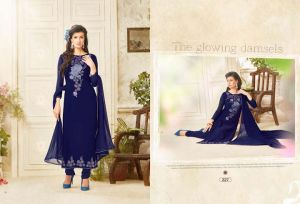 Blue Georgette Churidar Suit