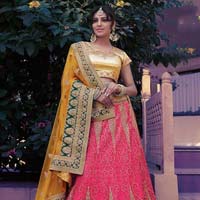 Conscientious Hot Pink Net Lehenga Choli