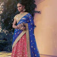 Crafty Hot Pink Net Lehenga Choli