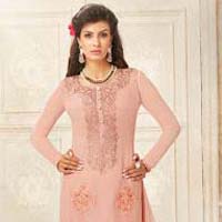 Foremost Cream Georgette Churidar Suit