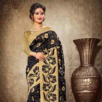 Provenance Black Jacquard Silk Saree