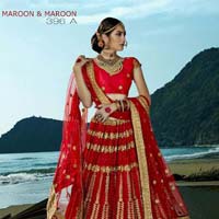 Red Fancy Net Designer Lehenga Choli