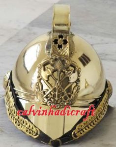 Brass Victorian Fireman Fire Brigade Officer Helmet