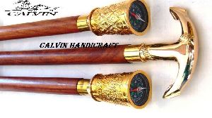 Group Of 3 Set Of Solid Brass Walking Cane