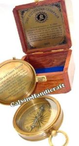 mini compass nautical brass compass with wooden box