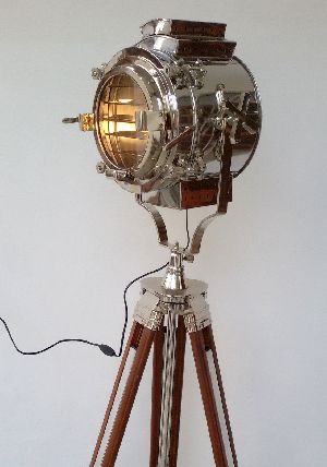 Spotlight Decorative Floor Lamp Wooden Tripod