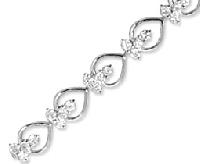 Cubic Zirconia Silver Bracelets - BR-1008