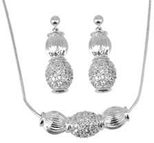 Cubic Zirconia Silver Necklaces - MLPS-02