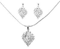 Cubic Zirconia Silver Necklaces - MPS-2