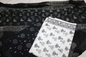 cotton Hand block print salwar kaneezwith pure chiffon dupatta