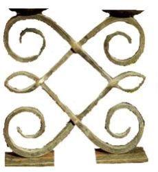 Iron Two Light Candle Holder