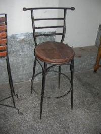 Iron Wooden Bar Chair