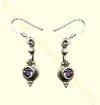 CSE-01 silver cut stone earrings