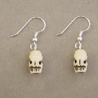 BER-3 Skull shape bone earrings