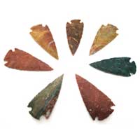 Hand Knapped Indian Jasper Arrowheads