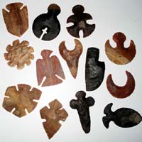 Hand Knapped Indian Jasper Arrowheads