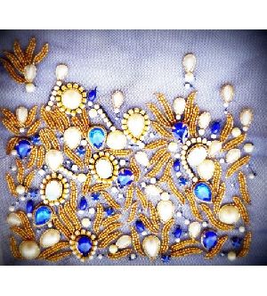 Glass Stone Hand Embroidery Work