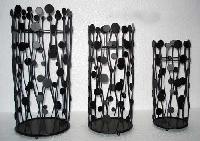 wrought iron flower vases